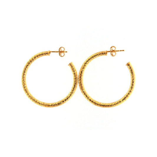 Orecchini a cerchio Fraboso Sparta in argento dorato MISURA UNICA