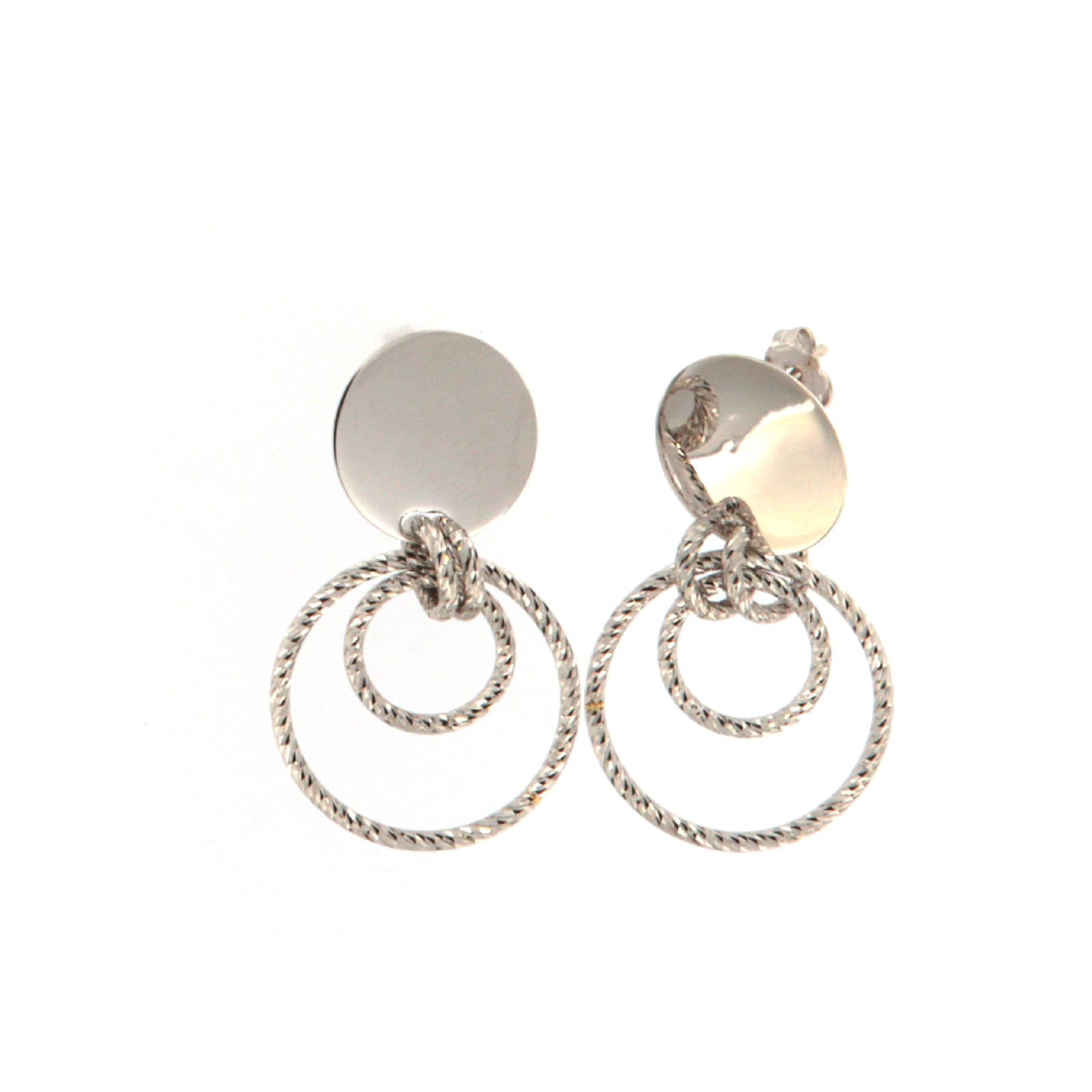 Orecchini Fraboso Specchio in argento rodiato cerchi pendenti MISURA UNICA