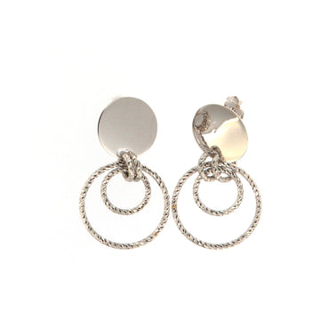 Orecchini Fraboso Specchio in argento rodiato cerchi pendenti MISURA UNICA