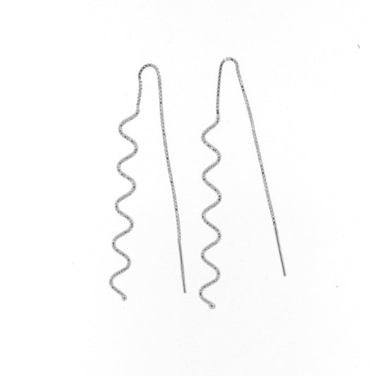 Orecchini pendenti Fraboso in argento 925 rodiato a spirale B.OR10716RH