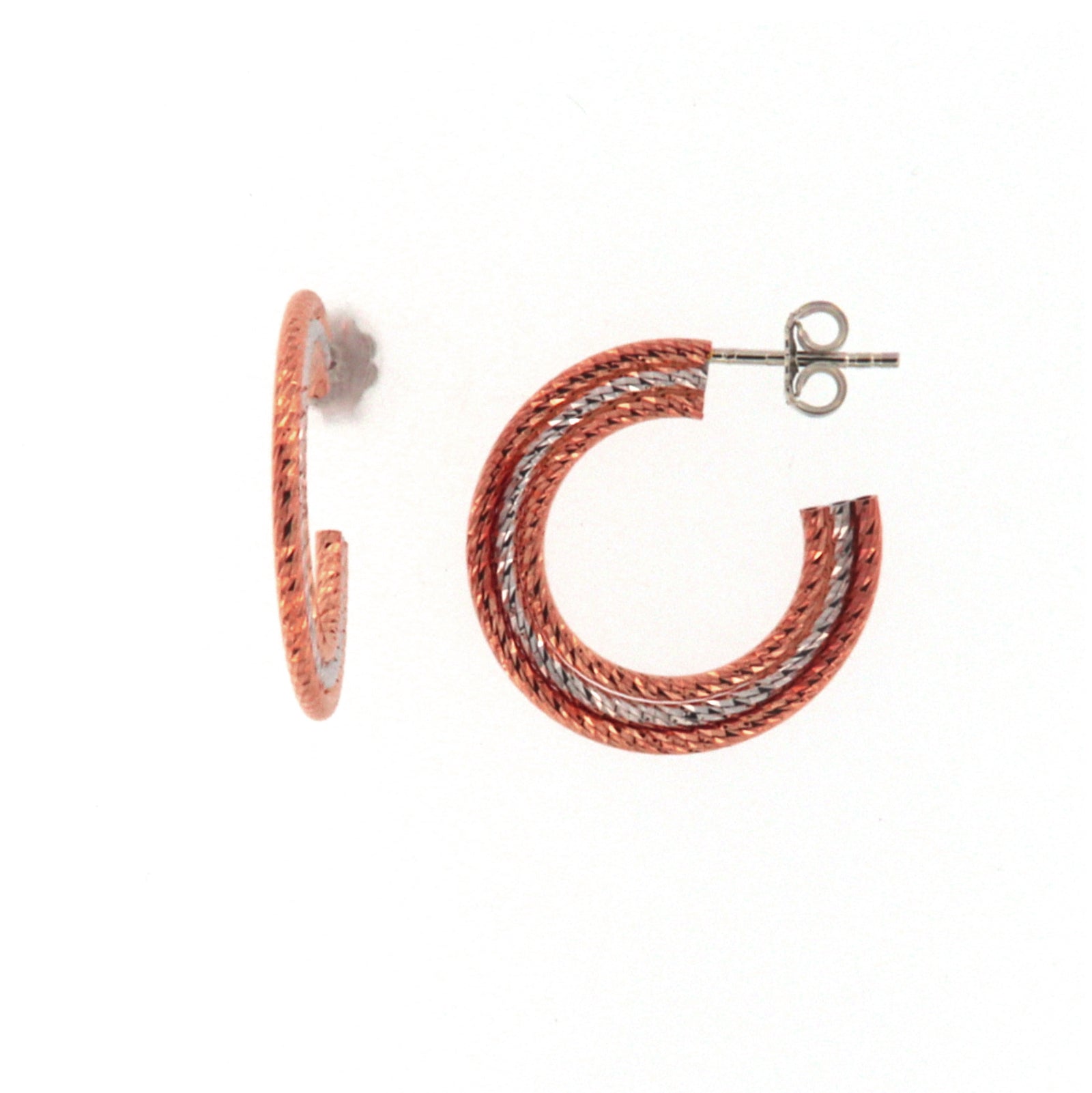 Orecchini a cerchio da donna Fraboso in argento 925 rosÃ© B.OR10758BC