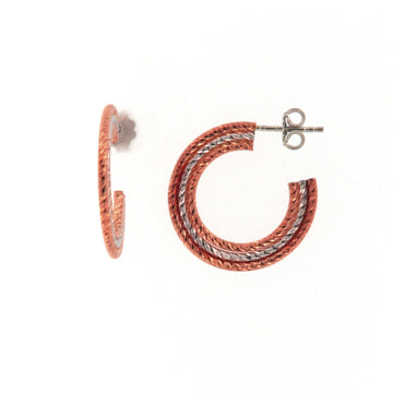 Orecchini a cerchio da donna Fraboso in argento 925 rosÃ© B.OR10758BC