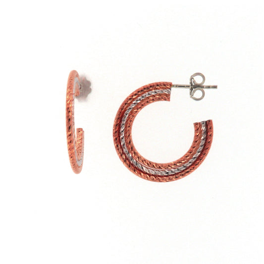 Orecchini a cerchio da donna Fraboso in argento 925 rosÃ© B.OR10758BC