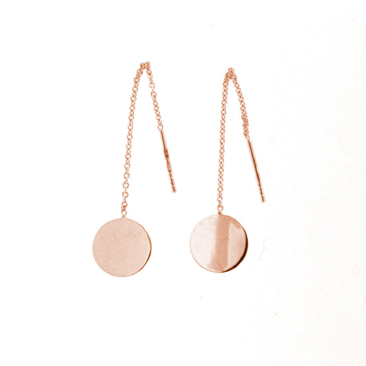 Orecchini pendenti Fraboso in argento rosÃ© con cerchi piatti B.OR10760RO