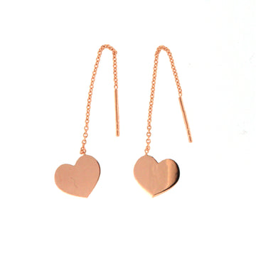 Orecchini pendenti Fraboso in argento rosÃ© con cuori piatti B.OR10761RO