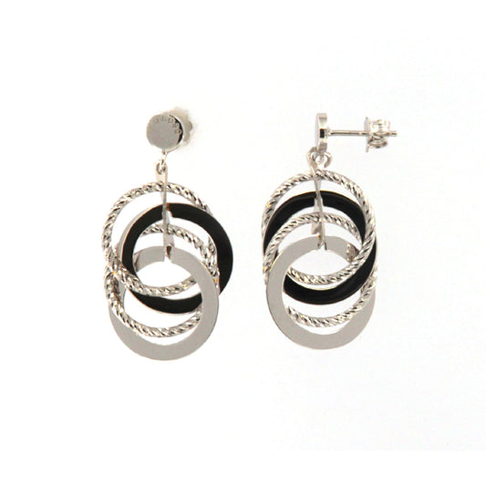 Orecchini Fraboso Dimensio in argento quattro cerchi pendenti MISURA UNICA