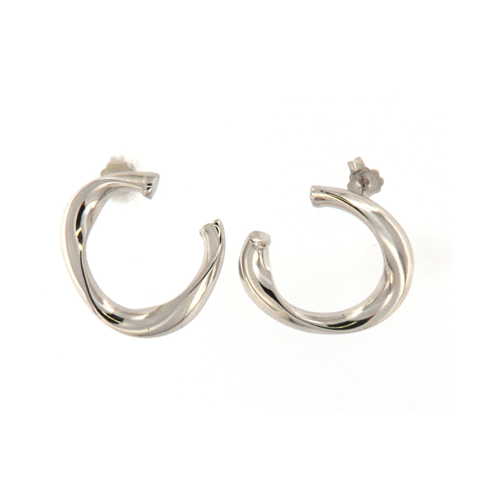 Orecchini a cerchio Fraboso Specchio in argento rodiato MISURA UNICA