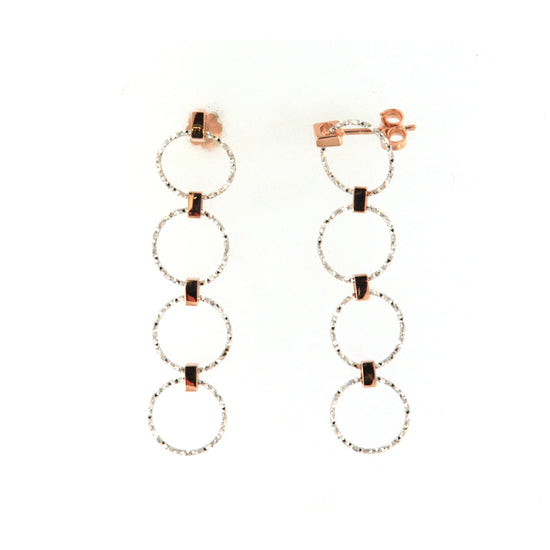 Orecchini Fraboso Incanto cerchi in argento ed elementi rosé MISURA UNICA