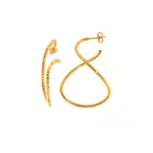 Orecchini Fraboso Dimensio intrecciati in argento dorato MISURA UNICA