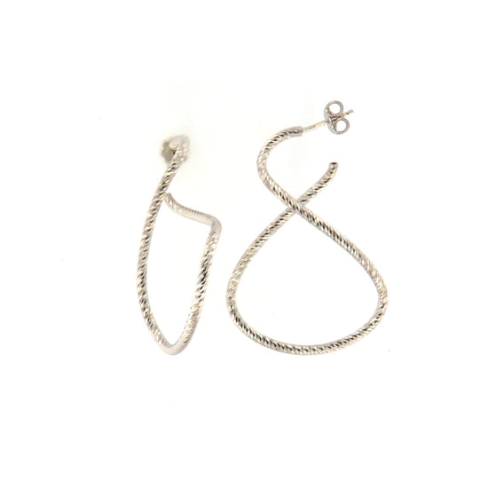 Orecchini Fraboso Dimensio intrecciati in argento rodiato MISURA UNICA