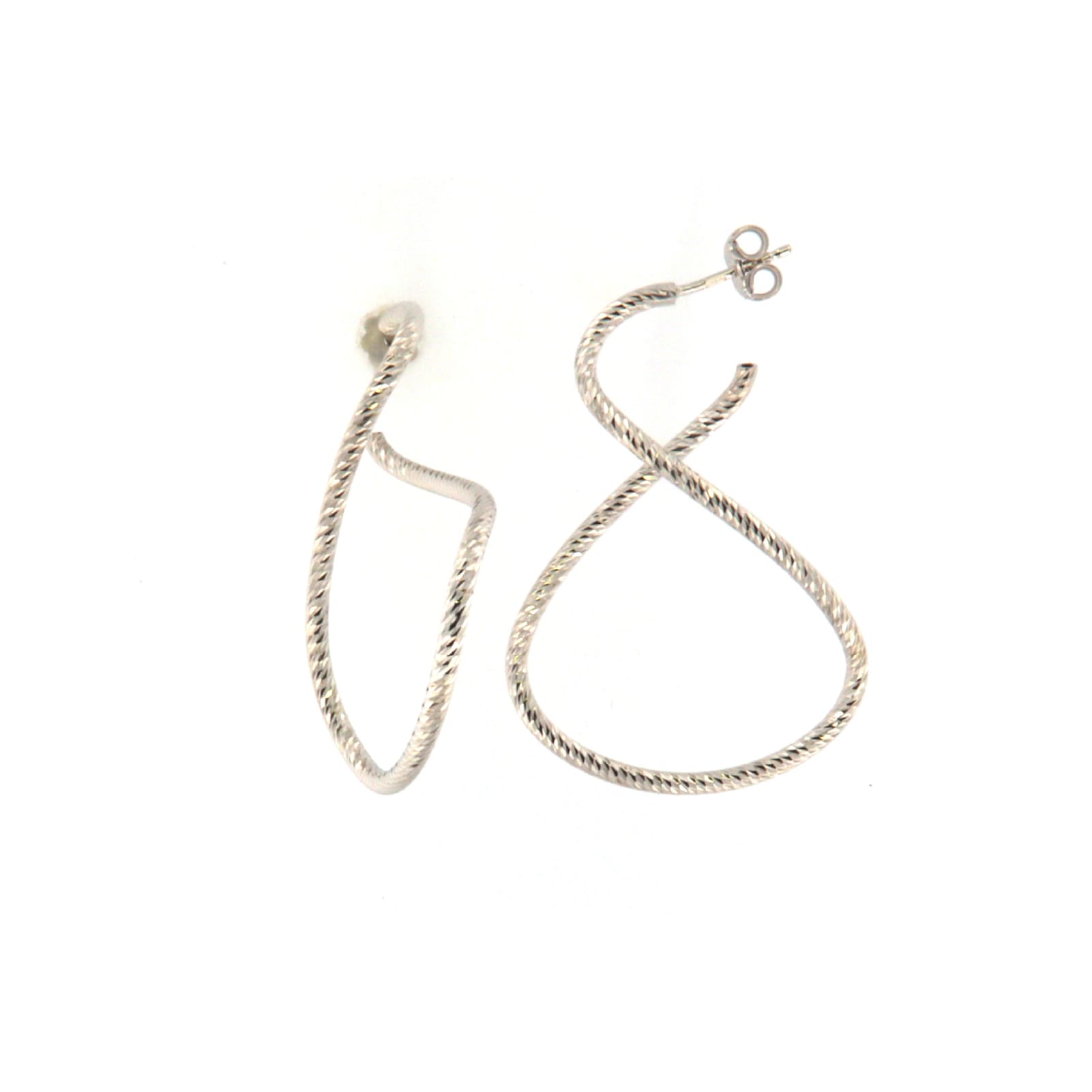 Orecchini Fraboso Dimensio intrecciati in argento rodiato MISURA UNICA