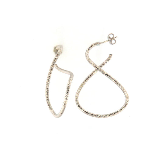Orecchini Fraboso Dimensio intrecciati in argento rodiato MISURA UNICA