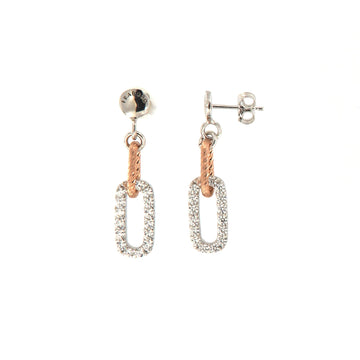 Orecchini Fraboso Gemme in argento con pendente ovale zirconi MISURA UNICA