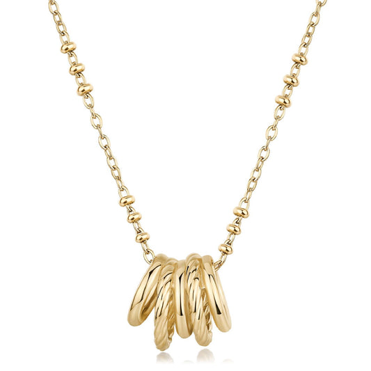 Collana donna Brosway Amy in acciaio dorato con 5 cerchi BAY02-1