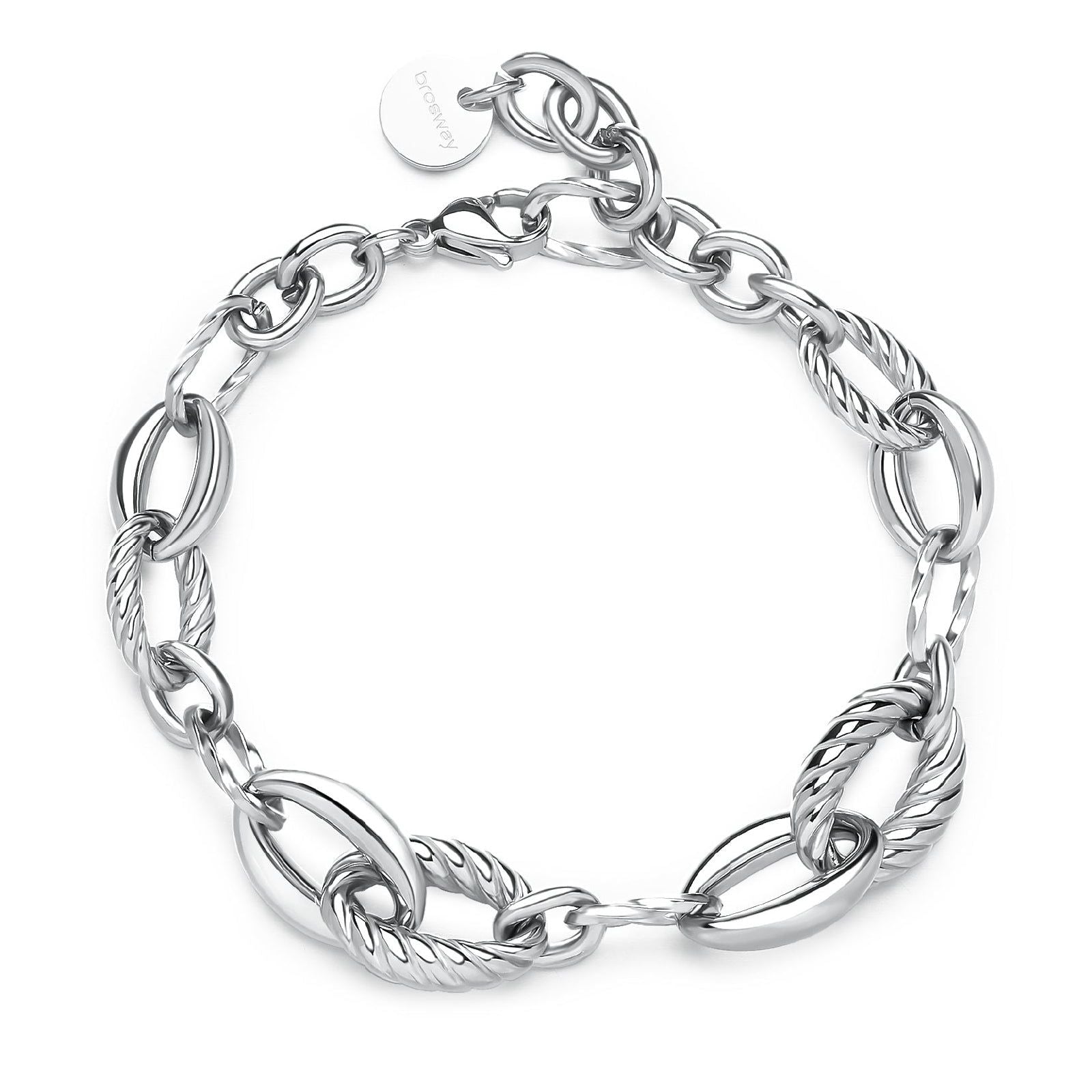 Bracciale donna Brosway Amy in acciaio con 8 maglie ovali BAY12-1