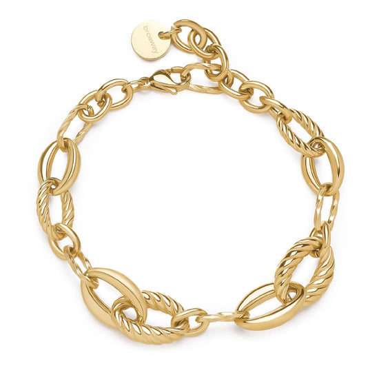 Bracciale donna Brosway Amy in acciaio dorato con 8 maglie ovali BAY13-1