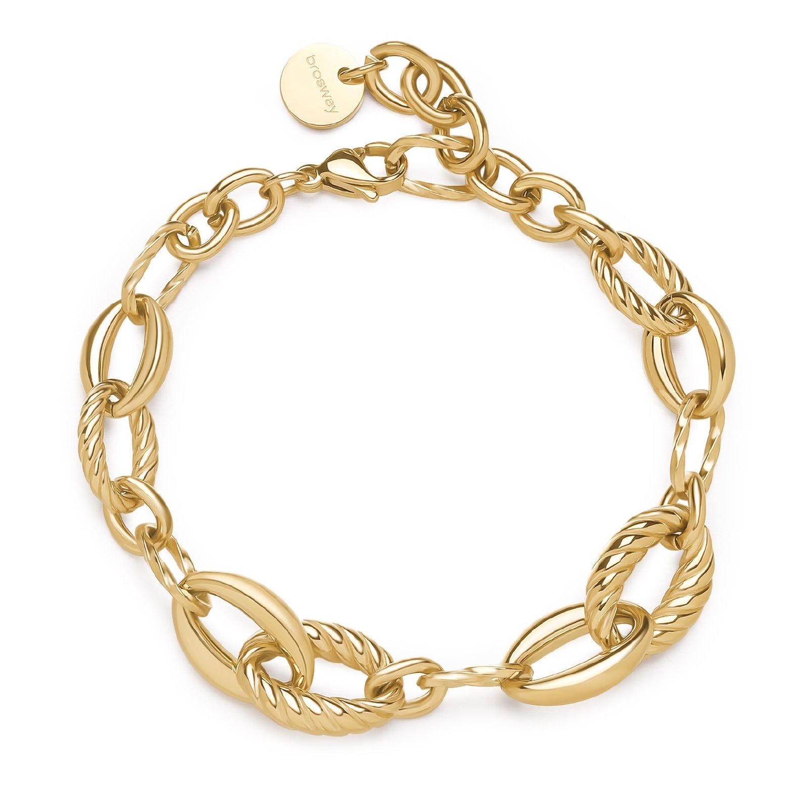 Bracciale donna Brosway Amy in acciaio dorato con 8 maglie ovali BAY13-1