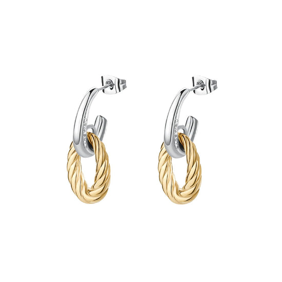 Orecchini donna Brosway Amy in acciaio con una maglia dorata ovale BAY24-1