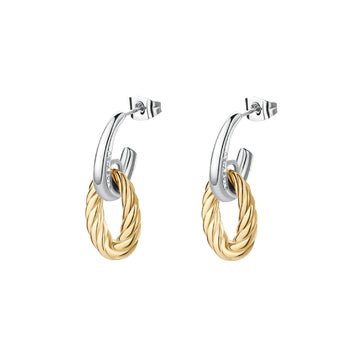 Orecchini donna Brosway Amy in acciaio con una maglia dorata ovale BAY24-1