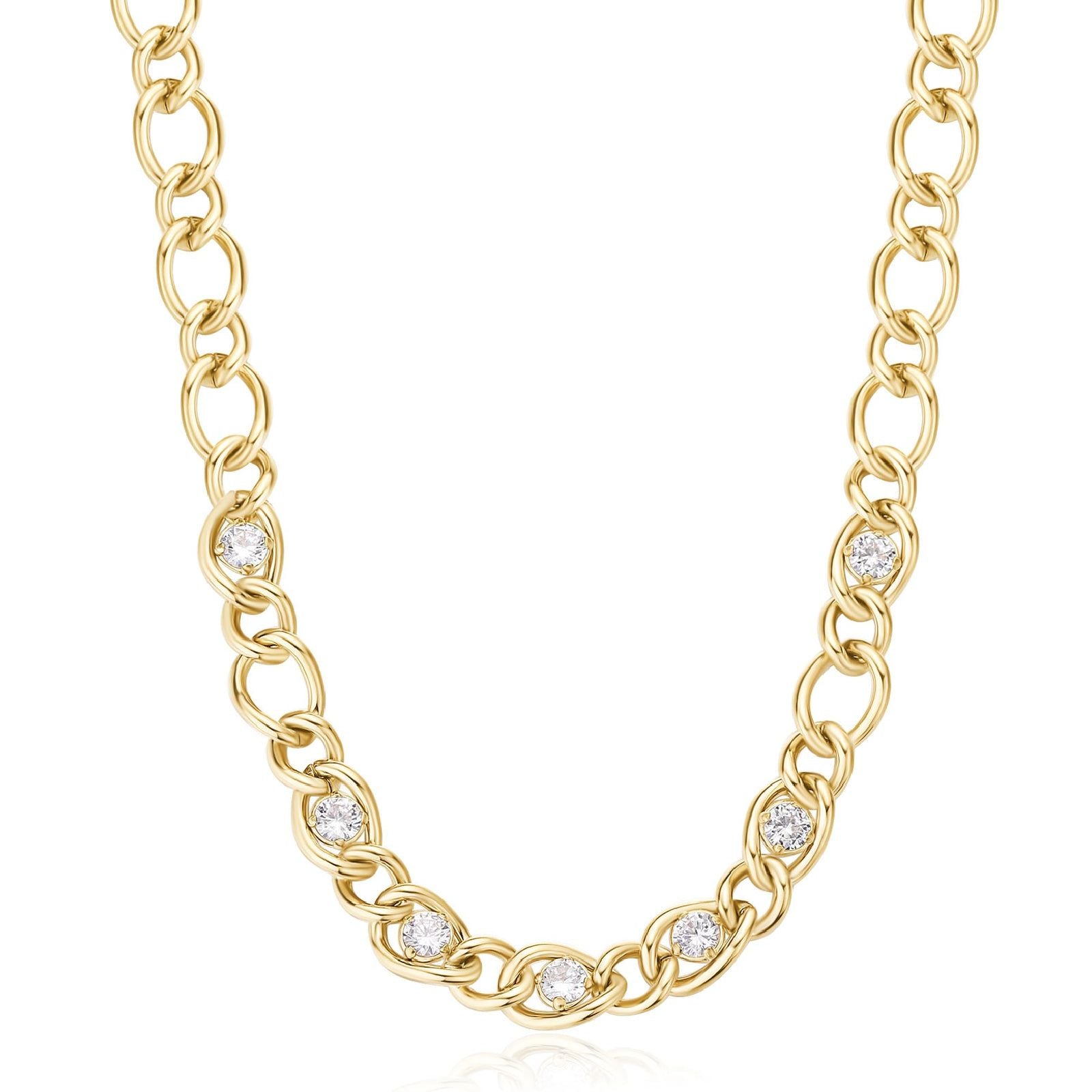 Collana catena donna Brosway Ribbon acciaio oro zirconi BBN34-1