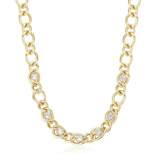 Collana catena donna Brosway Ribbon acciaio oro zirconi BBN34-1