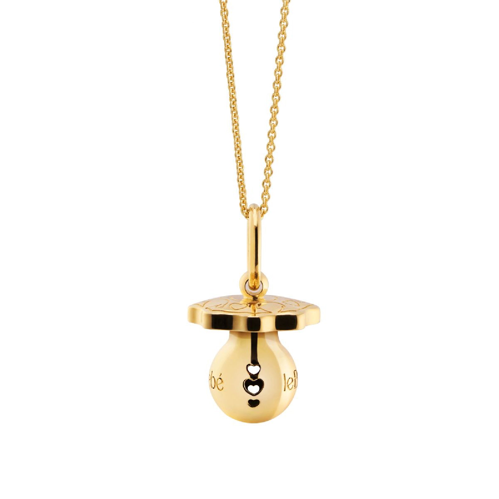 Collana lunga leBebé con ciondolo ciuccio in argento dorato MISURA UNICA