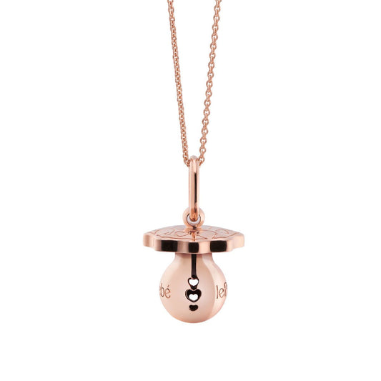 Collana lunga leBebé con ciondolo ciuccio in argento rosé MISURA UNICA