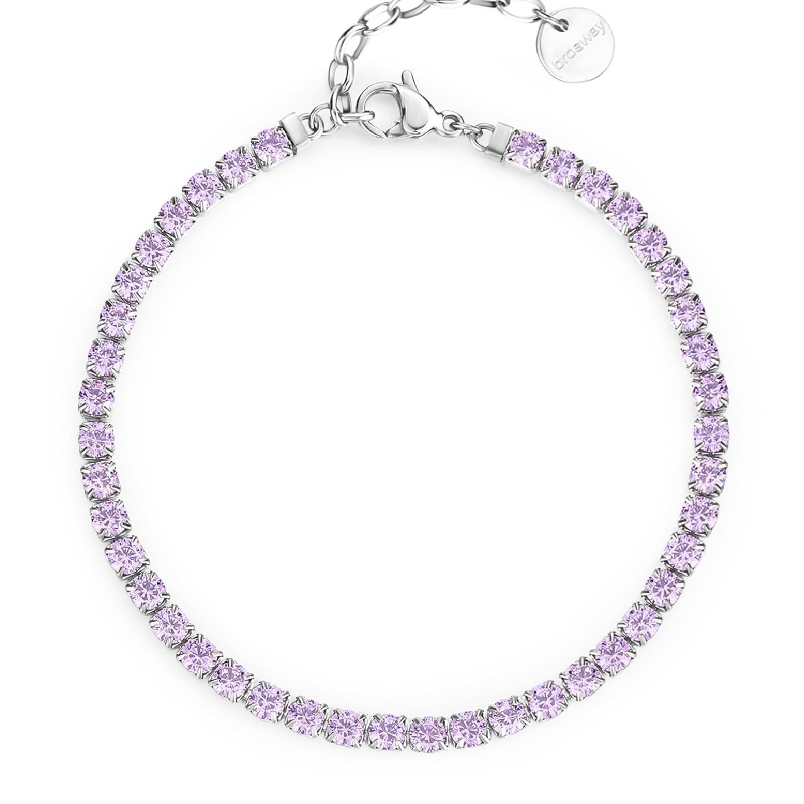 Bracciale tennis donna Brosway Desideri in acciaio con zirconi ametista BEI090-1