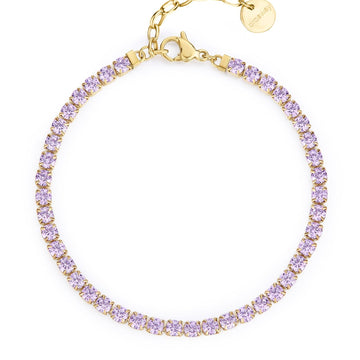 Bracciale tennis donna Brosway Desideri in acciaio oro con zirconi ametista BEI091-1