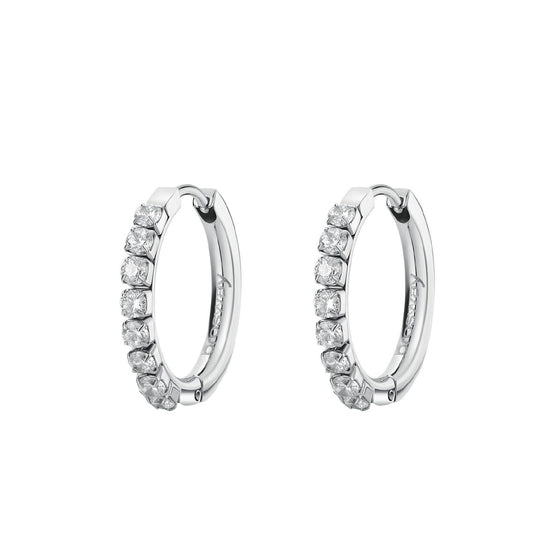 Orecchini cerchio donna Brosway Desideri in acciaio di 21,5 mm con zirconi BEIE012-1