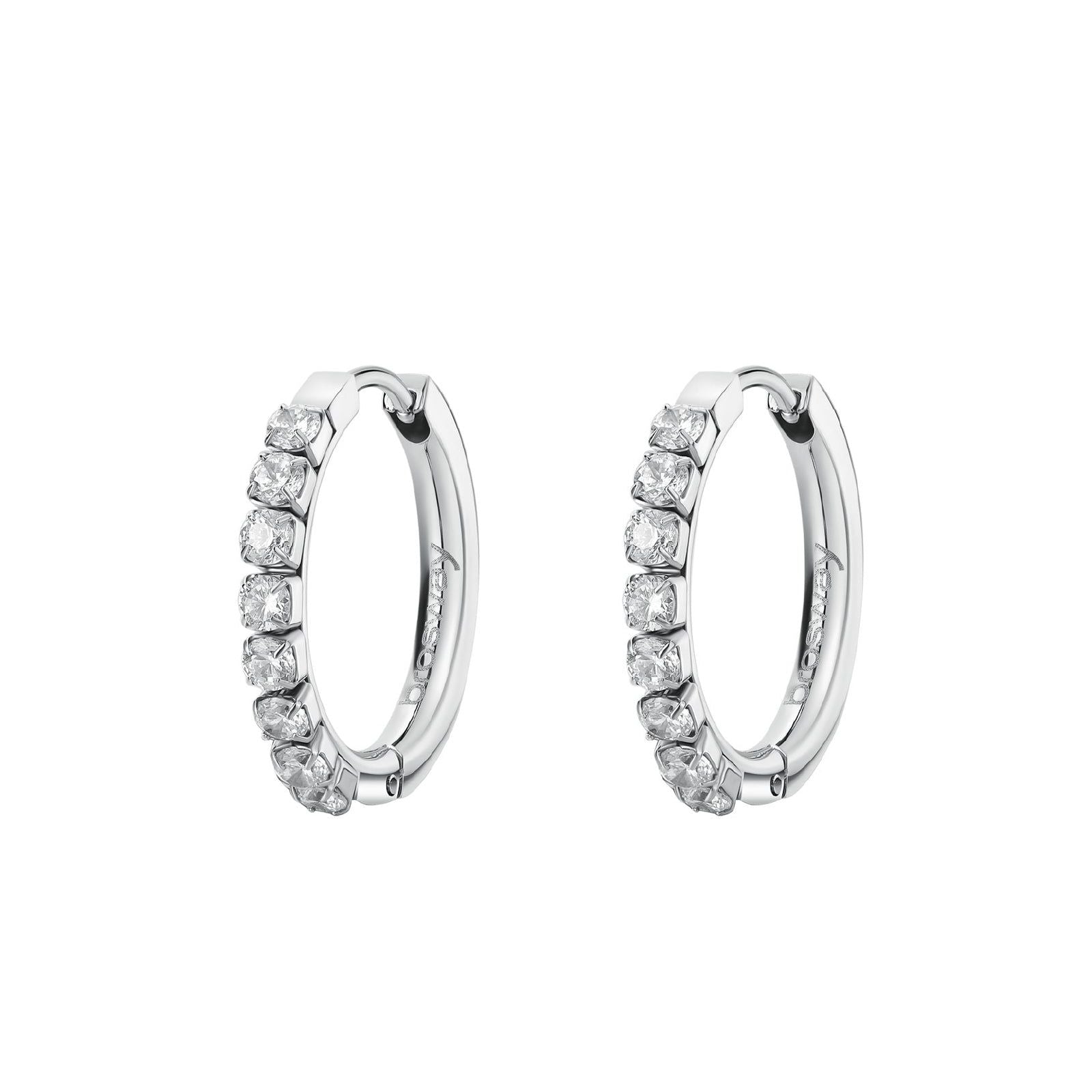Orecchini cerchio donna Brosway Desideri in acciaio di 21,5 mm con zirconi BEIE012-1