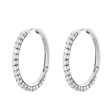 Orecchini cerchio donna Brosway Desideri in acciaio di 32,2 mm con zirconi BEIE014-1