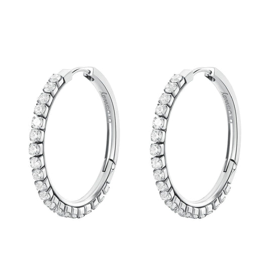 Orecchini cerchio donna Brosway Desideri in acciaio di 32,2 mm con zirconi BEIE014-1