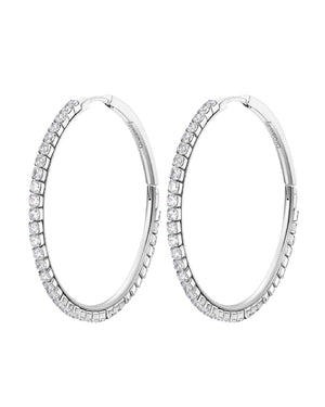 Orecchini a cerchio da donna Brosway Desideri in acciaio di diametro 46 mm con zirconi bianchi BEIE016