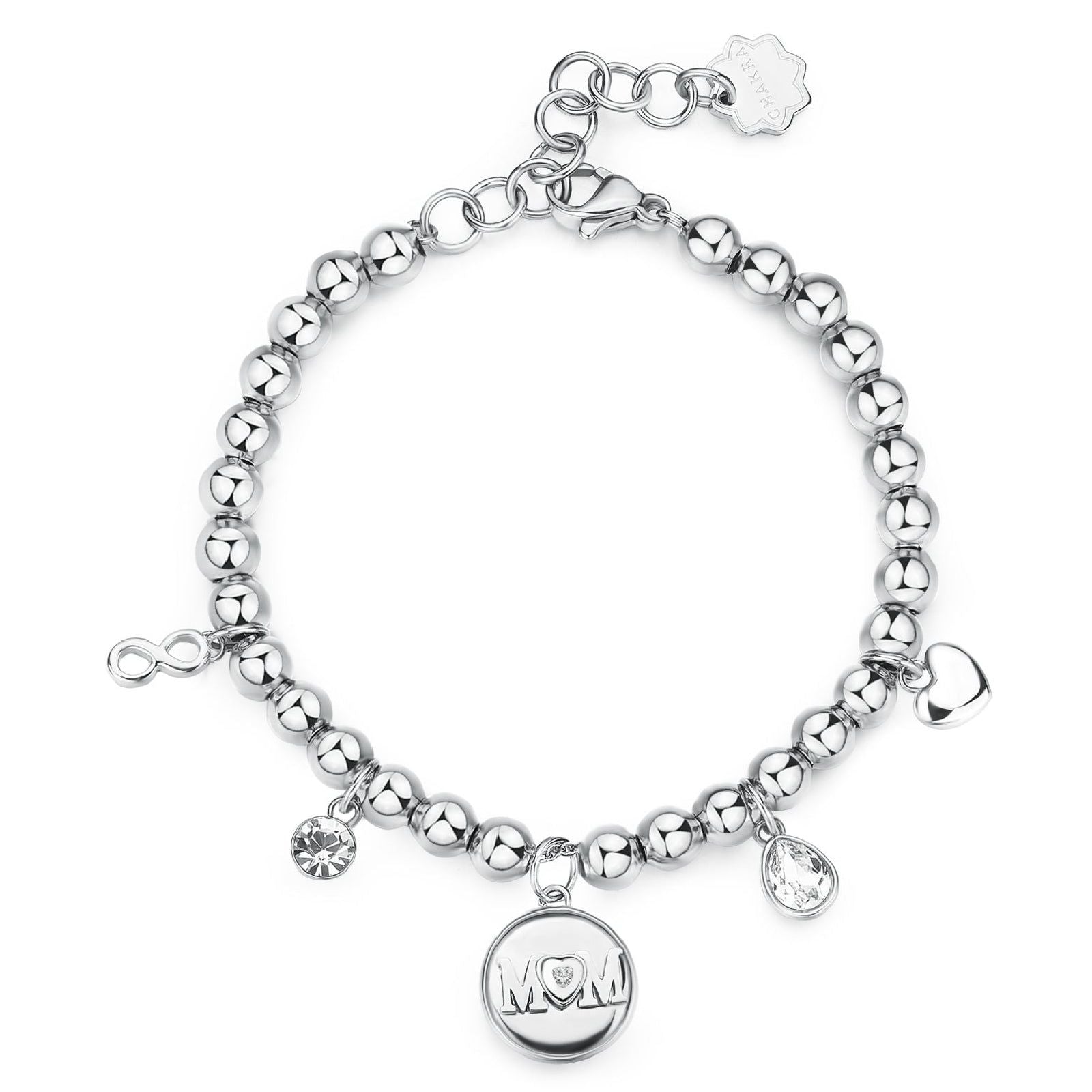 Bracciale donna Brosway Chakra in acciaio con scritta "Mom" BHKB203-1