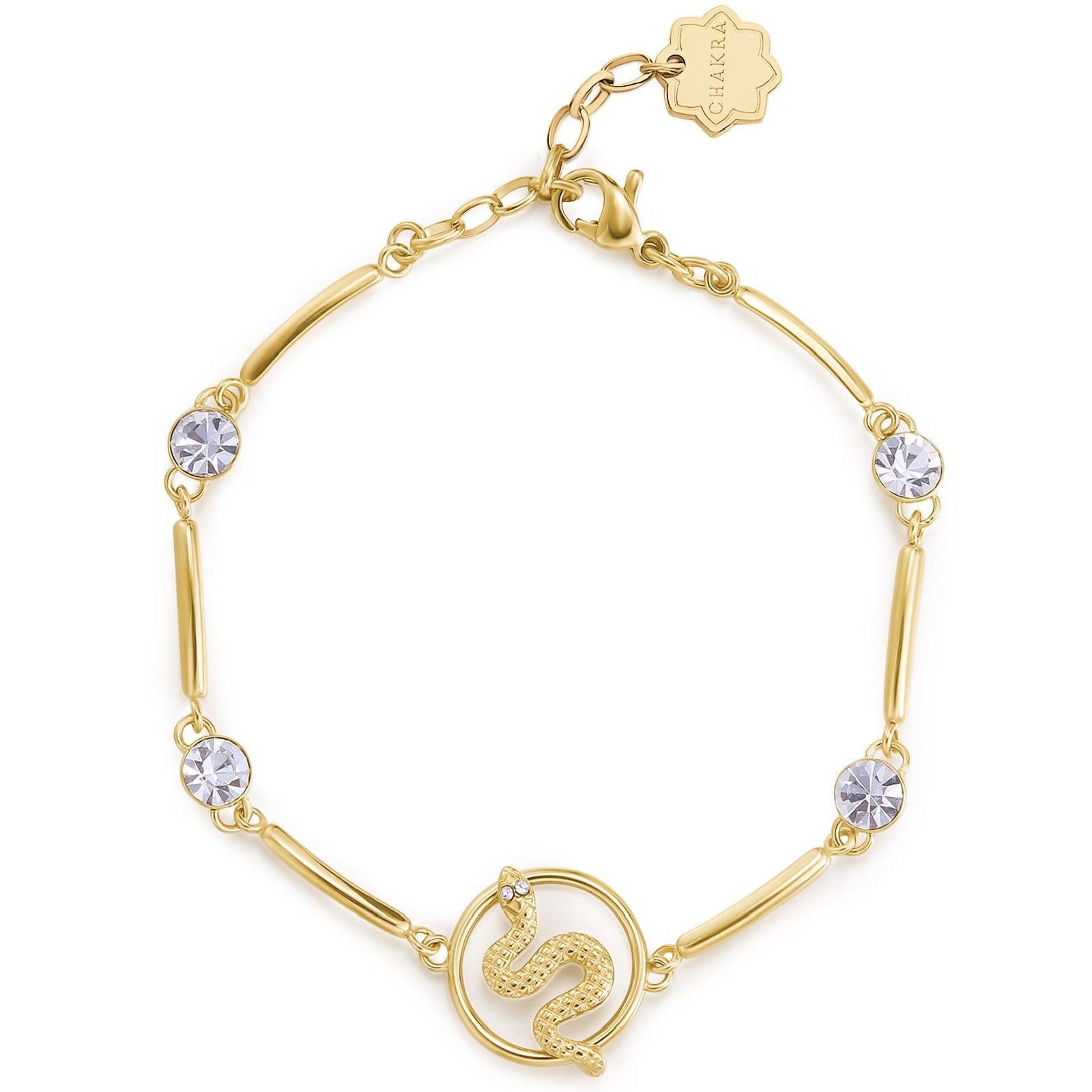 Bracciale semirigido Brosway Chakra donna in acciaio dorato con serpente BHKB229-1