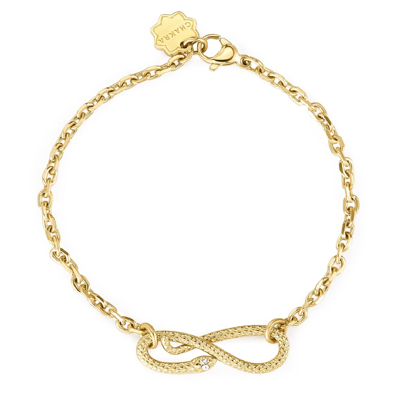 Bracciale catena Brosway Chakra donna acciaio dorato serpente intrecciato BHKB231-1