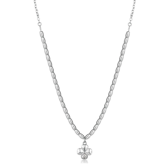 Collana donna Brosway Chakra con sfere in acciaio con quadrifoglio BHKN129-1