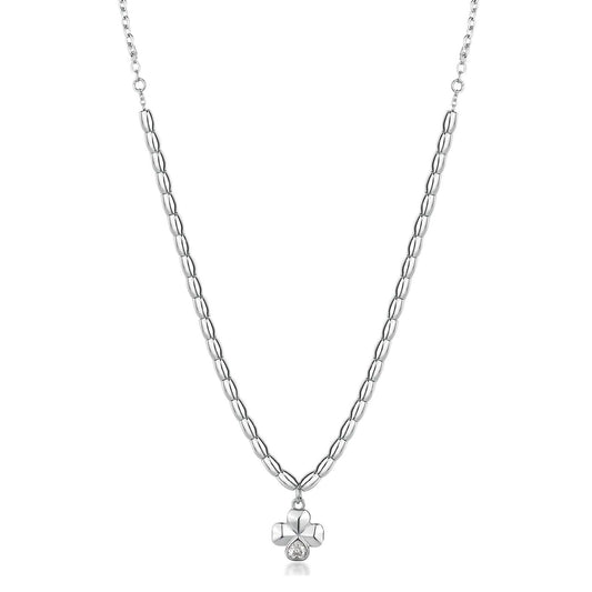 Collana donna Brosway Chakra con sfere in acciaio con quadrifoglio BHKN129-1