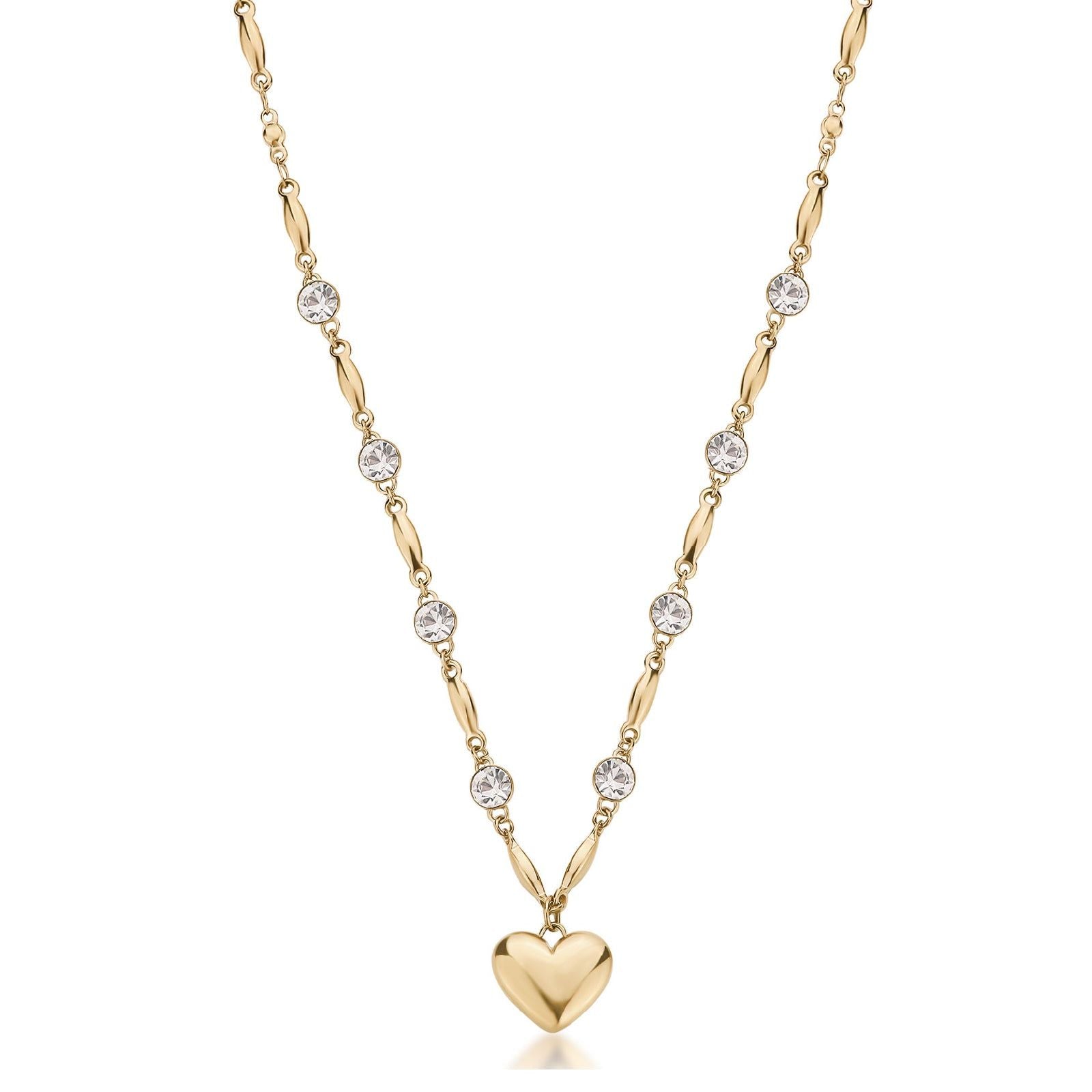 Collana donna Brosway Chakra in acciaio dorato con cuore e cristalli BHKN132-1