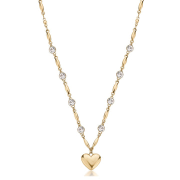 Collana donna Brosway Chakra in acciaio dorato con cuore e cristalli BHKN132-1