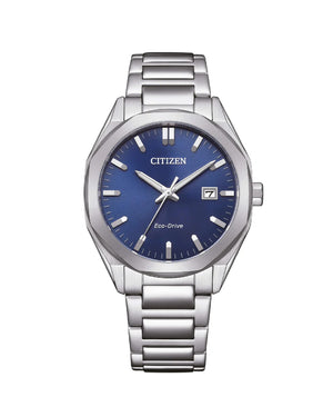 Orologio solo tempo da uomo Citizen Modern Classic con cassa 38 mm e bracciale in acciaio con quadrante blu BM7620-83L