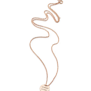 Collana girocollo Burato Paillettes da donna in oro rosa 18kt con targhetta 10mm e incisione wonder mommy BN911