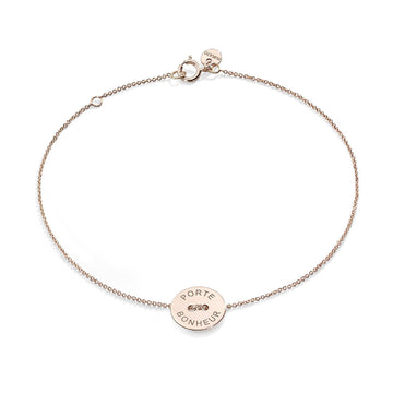 Bracciale catena Burato Paillettes donna oro rosa incisione porte bonheur BN919-1