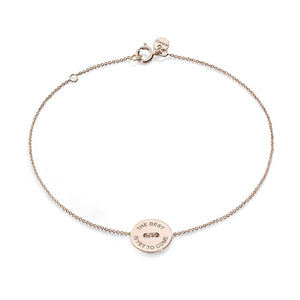 Bracciale catena Burato Paillettes da donna in oro rosa 18kt con targhetta 10mm e incisione the best is yet to come BN921