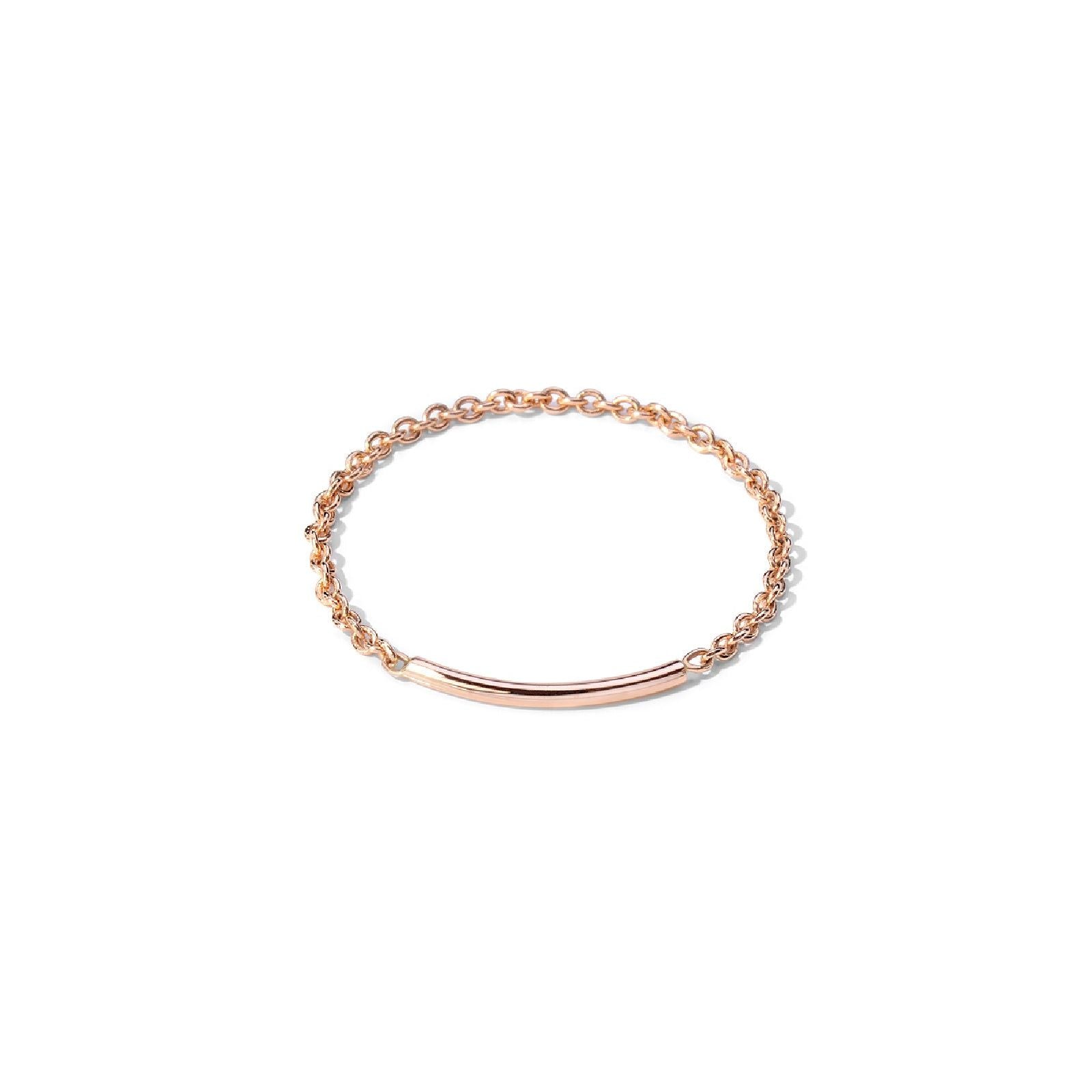 Anello Burato Linee ed Archi donna oro rosa con maglie sottili e arco BN972-1