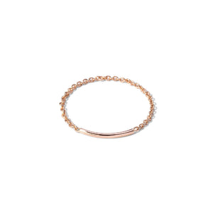 Anello della collezione Burato Linee ed Archi da donna in oro rosa 18kt realizzato con maglie sottili e arco rigido BN972