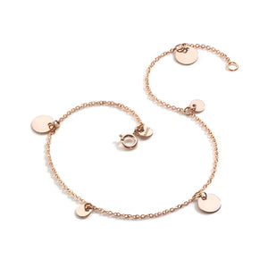 Bracciale catena Burato Paillettes da donna in oro rosa 18kt con ciondolini tondi BN978