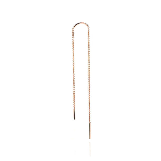 Mono orecchino pendente donna Burato Linee ed Archi oro rosa due catene BO020-1