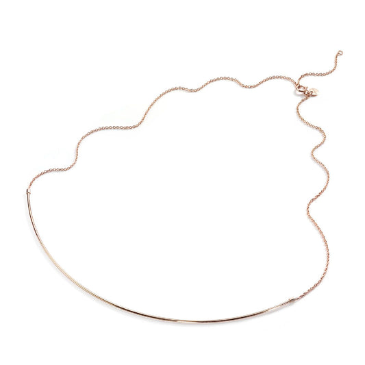Collana donna Burato Linee ed Archi oro rosa semicerchio rigido BO021-1